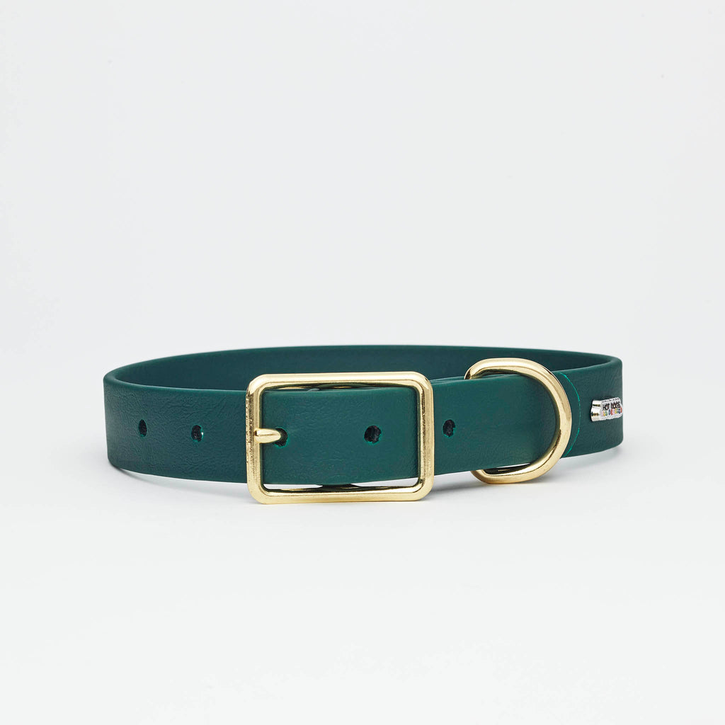 Hunter Green Leather Collar