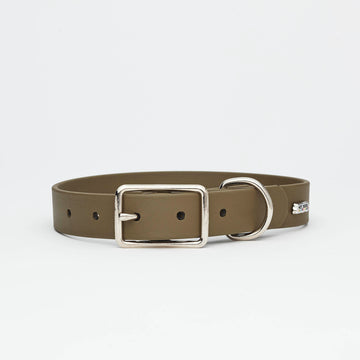 Olive Vegan Leather Collar 